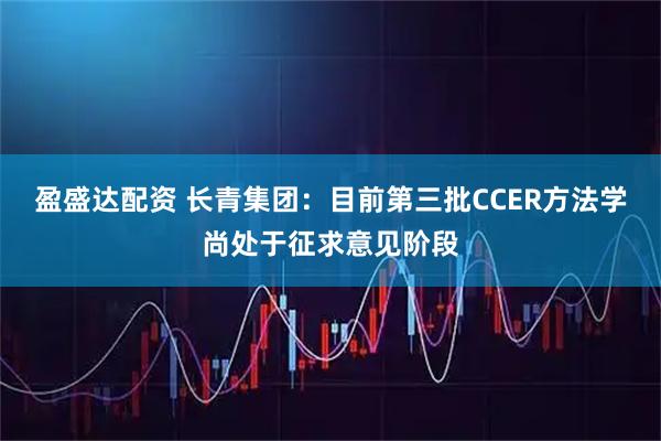 盈盛达配资 长青集团：目前第三批CCER方法学尚处于征求意见阶段
